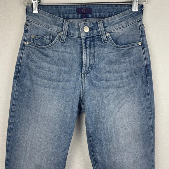 NYDJ Jeans Womens Size 2/27 Mid Rise Slim Leg Stretch Medium Washes Denim Blue - Picture 3 of 9